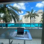 Apartamento área nobre da praia grande, vista para o mar, 3 suítes